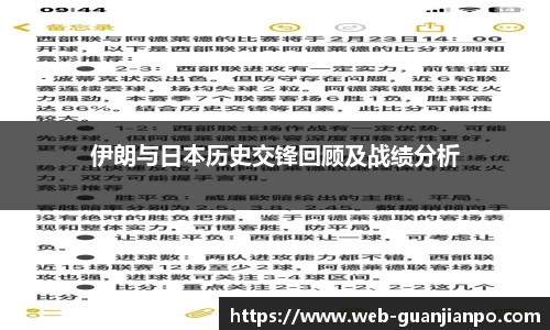 伊朗与日本历史交锋回顾及战绩分析